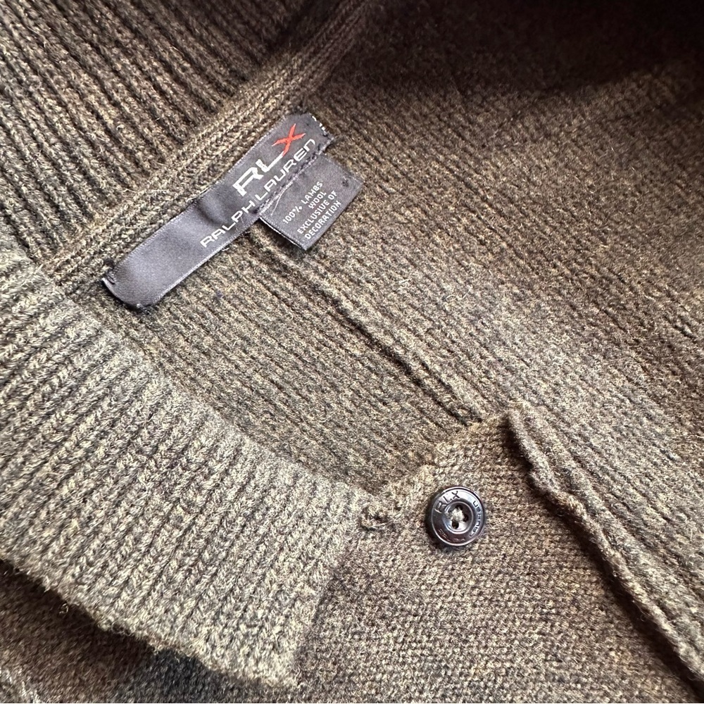 Ralph Lauren RLX Olive Green Lamb-Wool Knit Utility Field Jacket - Picture 10 of 16